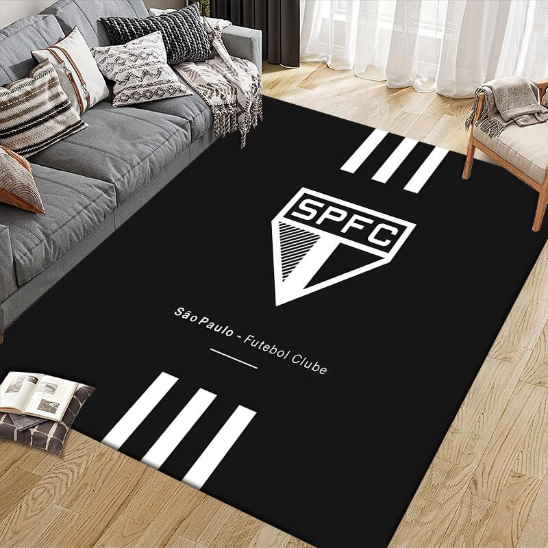 Sao Paulo FC4 Flannel Pattern Square Carpet,Area Rug,Carpet Rug for Living Room Bedroom Sofa Playroom Decor,Non-slip Floor Mat
