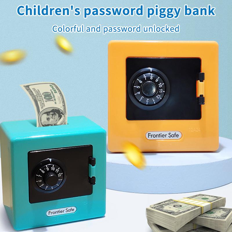 Mini Bank Money Box Retro Rotating Password Cash Coins Saving Box Bank Safe Box Automatic Deposit Banknote Christmas Gift