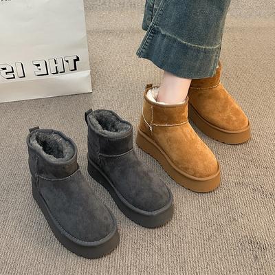 Women's Fur One Thick Sole Winter Lightweight Warm Snow Boots Non-slip Wear-resistant Casual Sports Cotton Boots