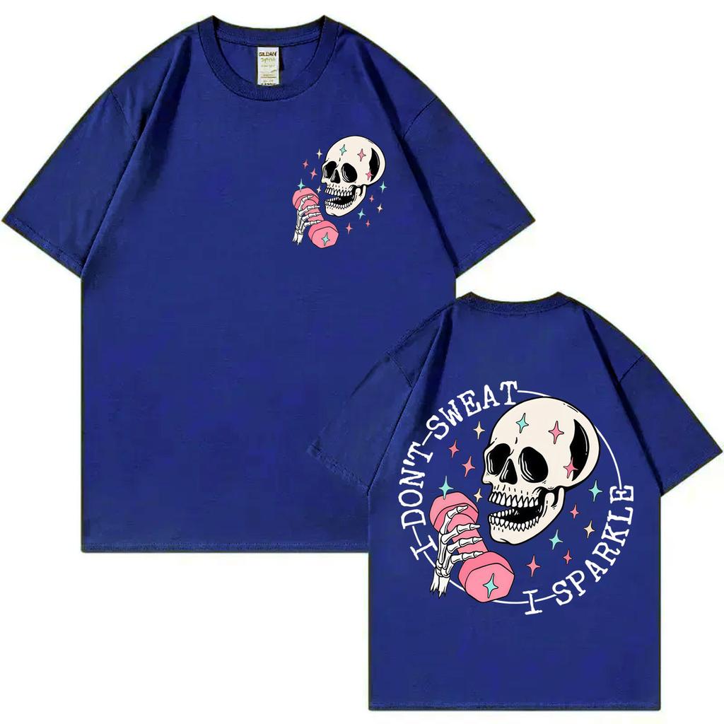 Funny Skeleton Pump Cover Tshirts Men Women Clothing Gothic Fashion Short Sleeve Tshirt High Quality Cotton Oversized T Shirt