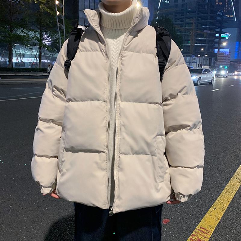 Cappotto addensato caldo da uomo giacca casual invernale oversize streetwear maschile cappotto a maniche lunghe tinta unita abbigliamento coreano