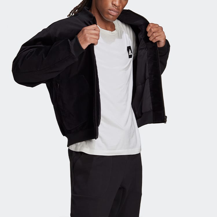 Adidas Jackets Men's Black Baseball Collar Moderate Other H25097
