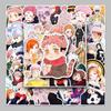 50-Piece Jujutsu Kaisen Cartoon Waterproof Sticker Set for Suitcase, Notebook, Planner, Computer, Car, and Refrigerator.