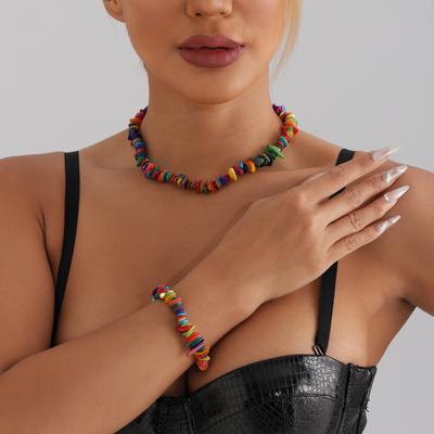 Accessories, Colored Natural Shell Geometric Clavicle Chain Necklace Women, Cold Wind Necklace