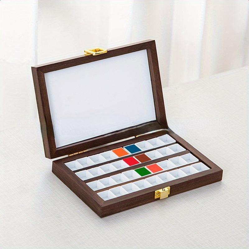 

24/36 сетка ручной работы Ins стиль квадратный вычет орех акварельный пигмент деревянная коробка портативная коробка для пигментов для рукоделия 36
