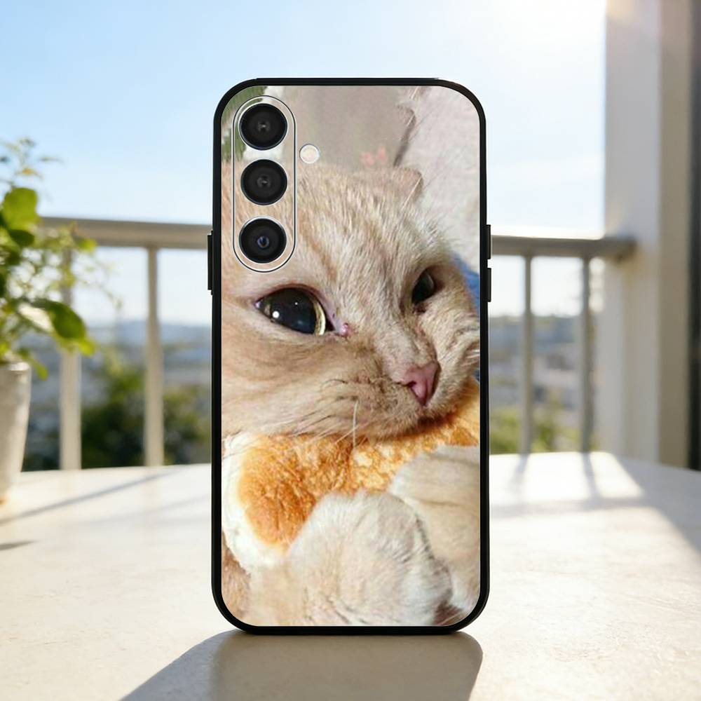 Funny Cat Memes Phone Case For Samsung A73,A21s,A22,A31,A32,A52,A53,A71,A80,Soft Black Shell Samsung a70