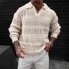 Men S Street Style Long Sleeve Collar Knit Sweater