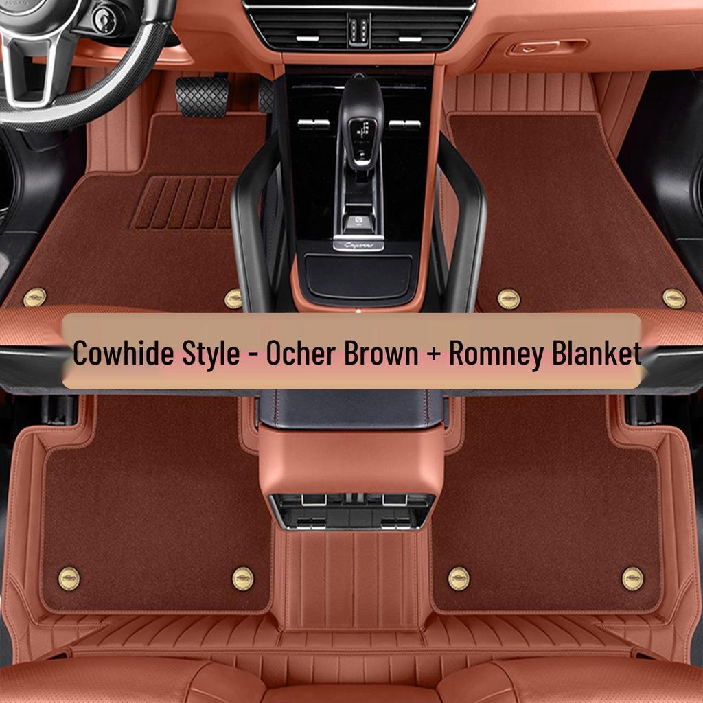 Custom-Fit Double-Layer Cowhide Floor Mats for Jike 001/007/009/X/7X/9X Vehicles