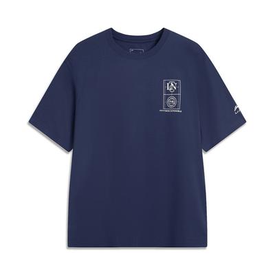 LiNing Sports Life Collection T-Shirt Herren Dunkles Schiffsblau AHSV481-3