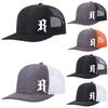 Șapcă de baseball reglabilă cu imprimeu litera R Clasic Snapback Șapcă de tată Respirabilă Șapcă Trucker cu plasă Șapcă de soare pentru golf, pescuit, exterior