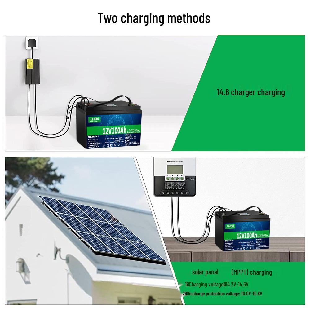 Custom 12V 100Ah LiFePO4 Battery for RVs - Replaces Lead-Acid with Lithium Iron Phosphate.