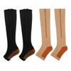 2 Pairs Sports Pressure Stockings Compression Zipper Stockings Long Leg Stretch Socks LXL