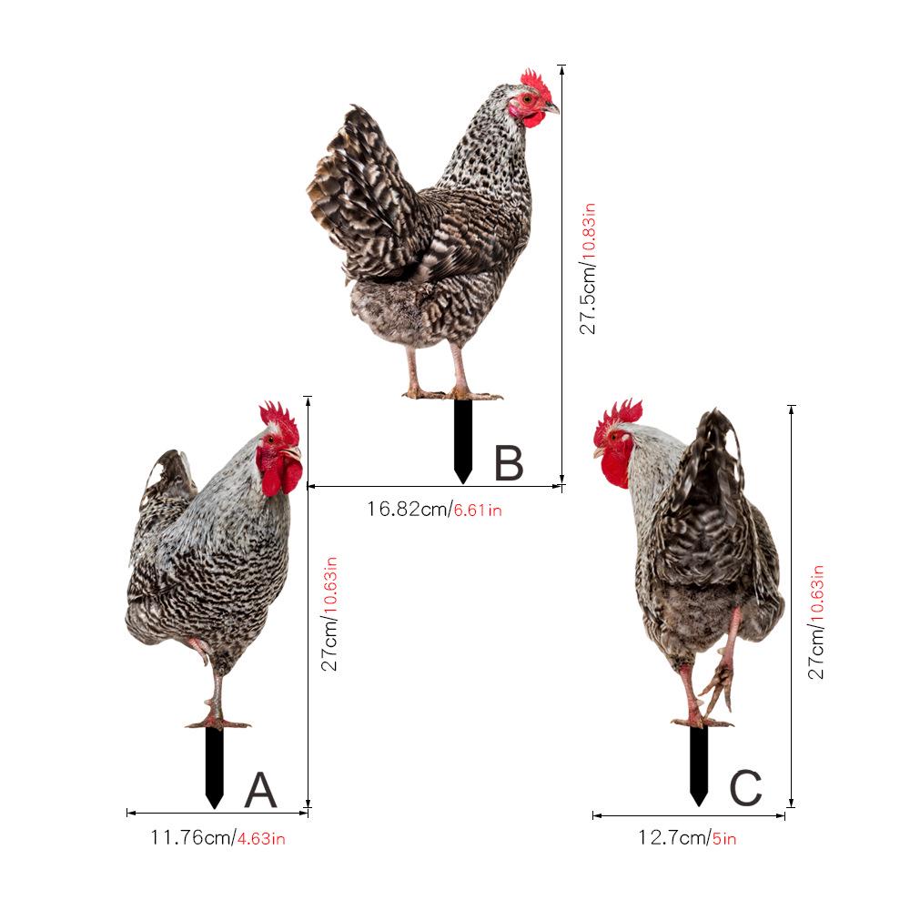 YKLU069-256 3D Rooster, Hen, Duck & Pig Outdoor Garden Decoration Plug