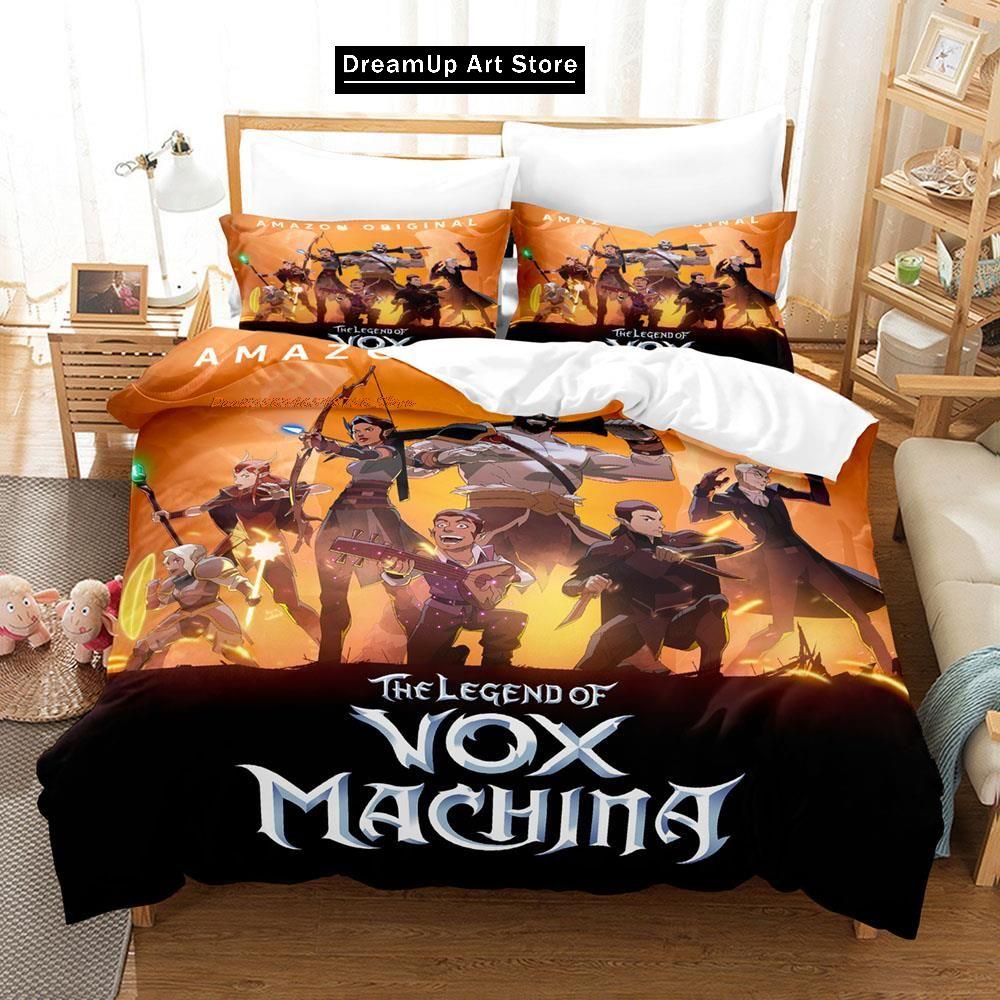 Druk 3D legenda vox machina gra Zestaw pościeli Chłopcy Dziewczęta Rozmiar Twin Queen Full Poszwa na kołdrę Poszewka na poduszkę Łóżko Sypialnia dla dorosłych