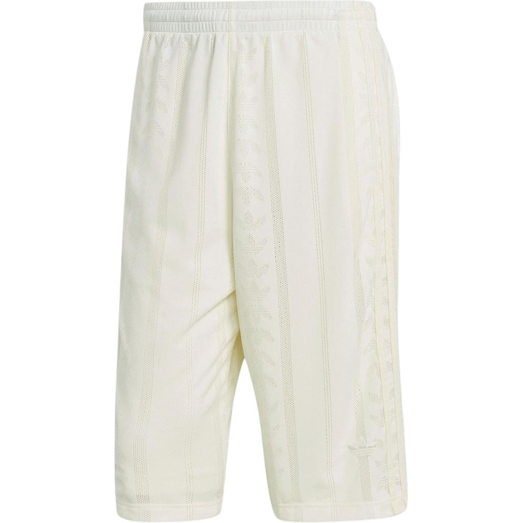 Adidas Originals Fashion Mesh Shorts With All Over Logo Solid Color Mid Rise Loose Fit Casual Shorts Men Shorts Ivory IT7508
