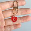 1PC Lobster Buckle Gift Metal Party 26 English Letters Keychain Marker Heart Shaped Red Love Keychain Design DIY Creativity