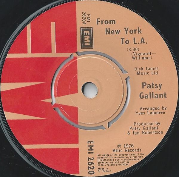 

7inch Record PATSY GALLANT - From New York To L.A. EMI2620 EMI 1977 UK Soul/Funk Used