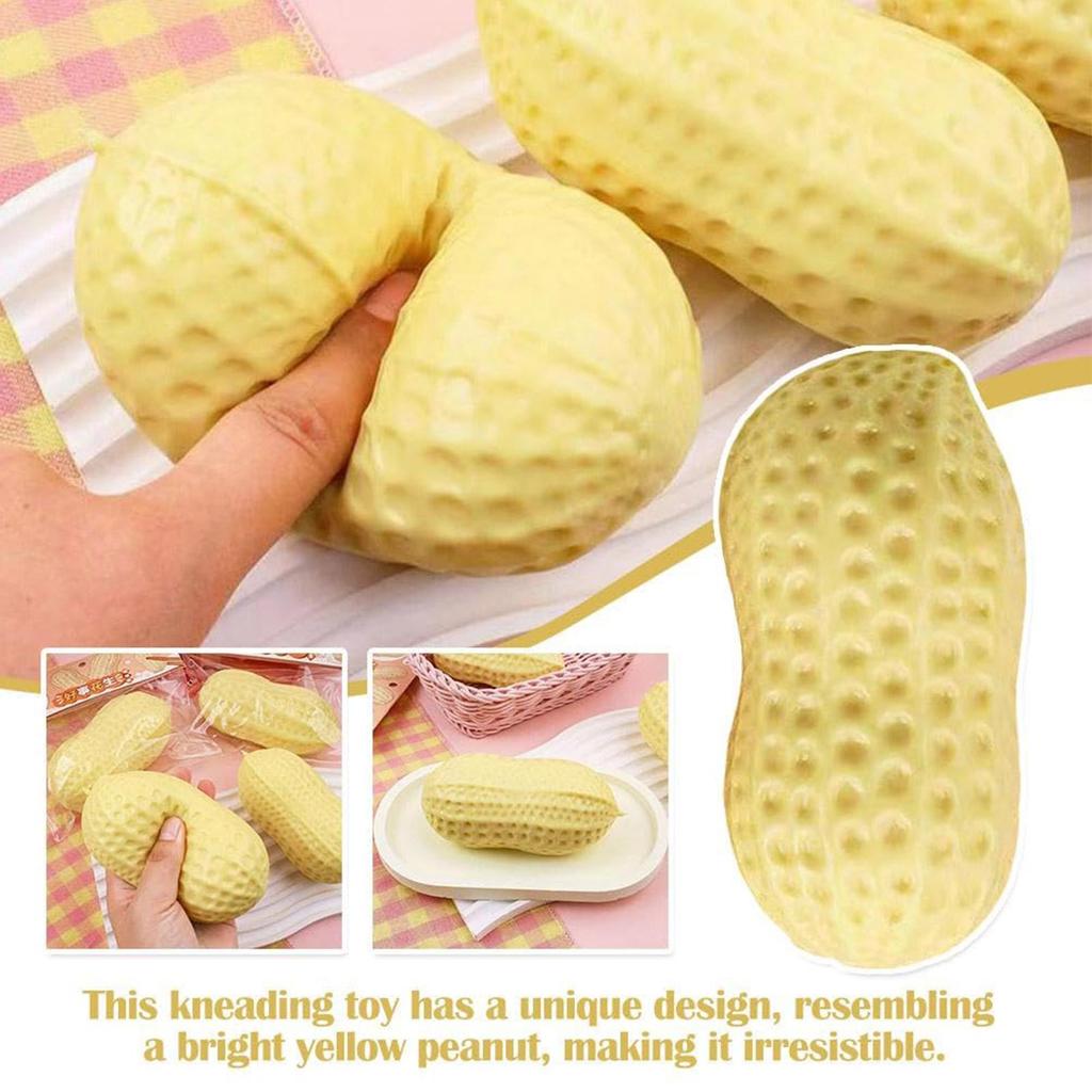 Cute Pea Nut Stress Relief Ball Fun Party Favors Soft Sensory Squeeze Toys for Adults Kids Teen Student Office Home Travel