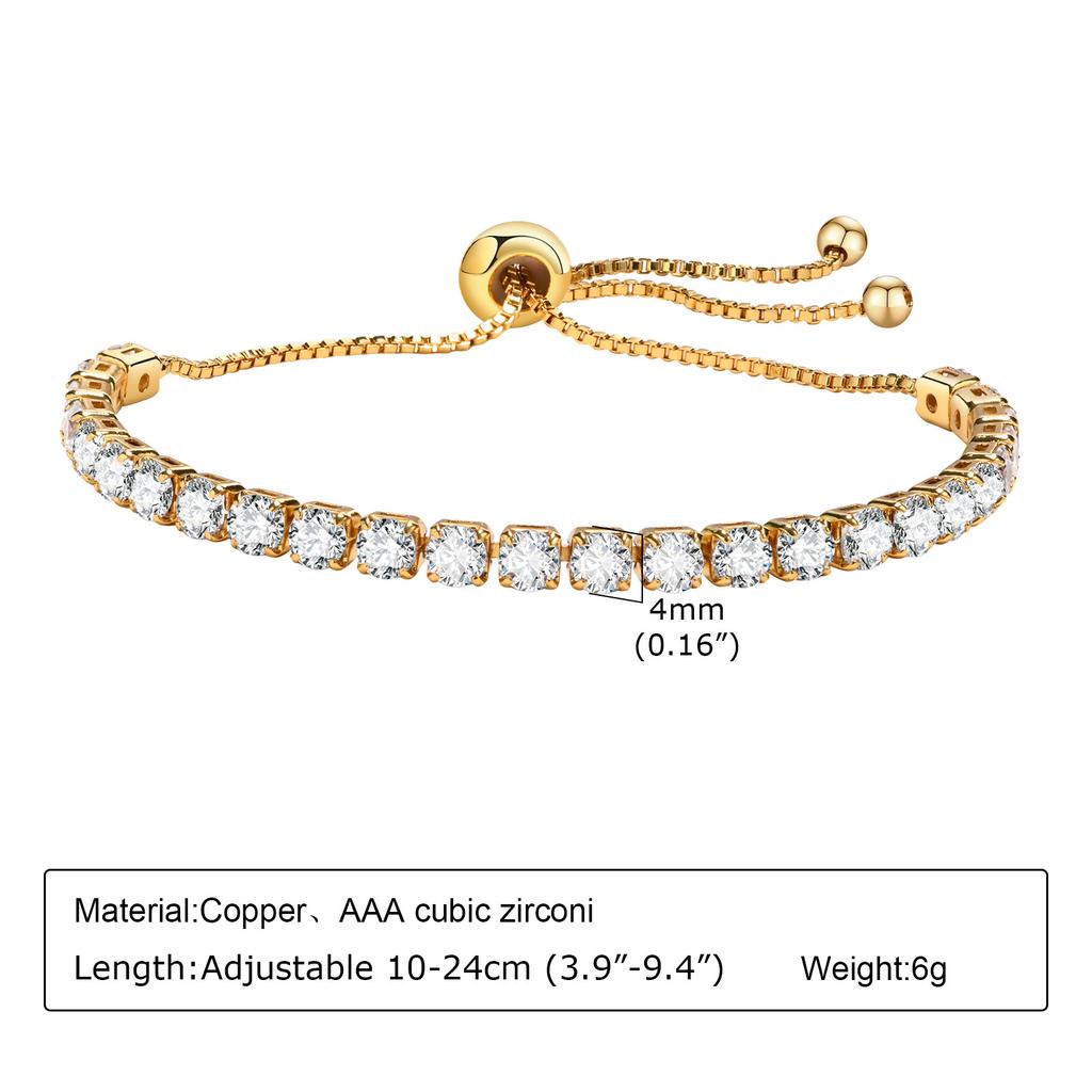 Kristall CZ Armband Wasserdicht, Tennis Handketten Armbänder Für Damen, Edelstahl Großhandel Schmuck