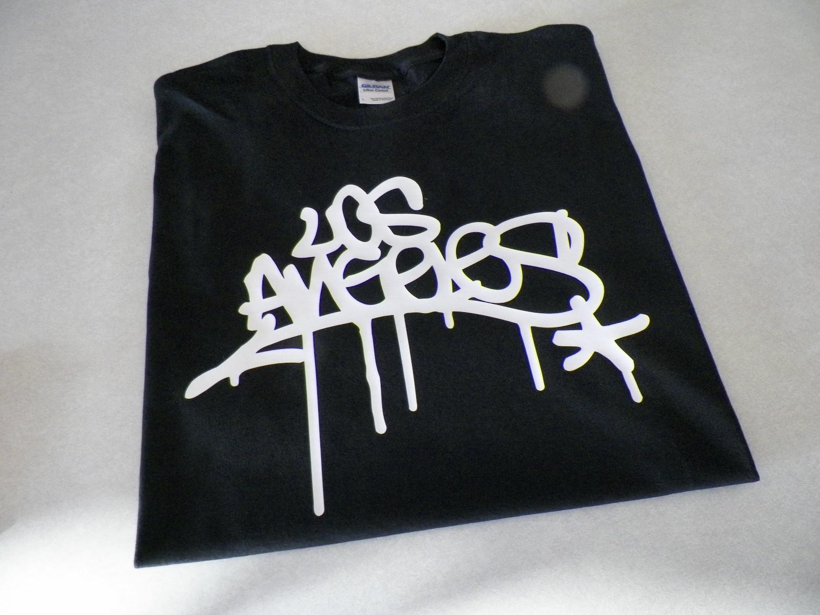 LOS ANGELES drip tag graffiti hand style Cali California T shirt XL