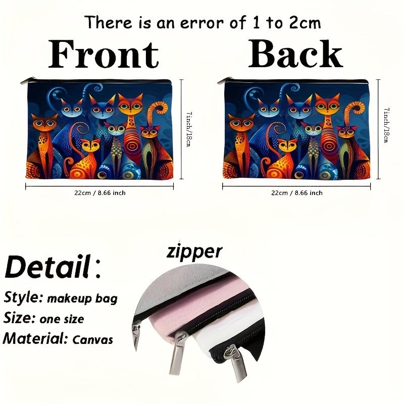 Lekfullt Levande Bohemiskt Kattmönster Sminkväska Multifunktionell Rese Toalettväska Lätt med Dragkedja Kosmetisk Väska