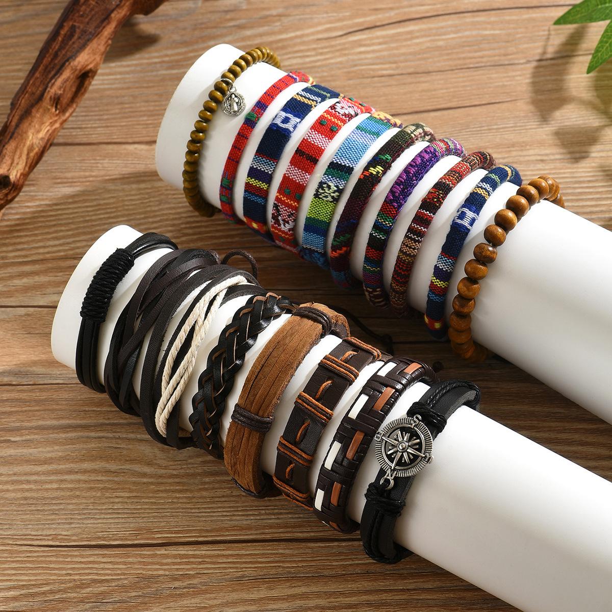 

Литературный ретро стиль плетеный браслет набор геометрический продвинутый дизайн универсальный браслет ювелирные изделия оптовая продажа