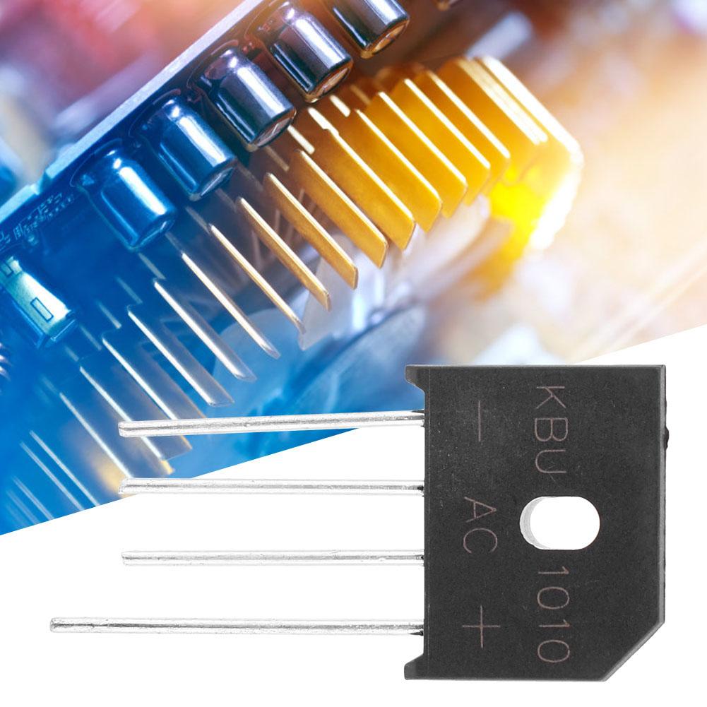 2A 1000V Diode Bridge KBP210 Flat Rectifier Bridge for Electronic Circuit (10pcs)