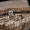 S925 Sterling Silver Natural Topaz Colored Treasure Ring Female Niche Special-Shaped Irregular Trend Design