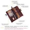 Triple Layer Zipper Women Long Wallet Old Fashioned Genuine Leather Ladies 3 Fold Coin Purse RFID Anti-theft Money Clips Card Holder Bag for Wife Gift