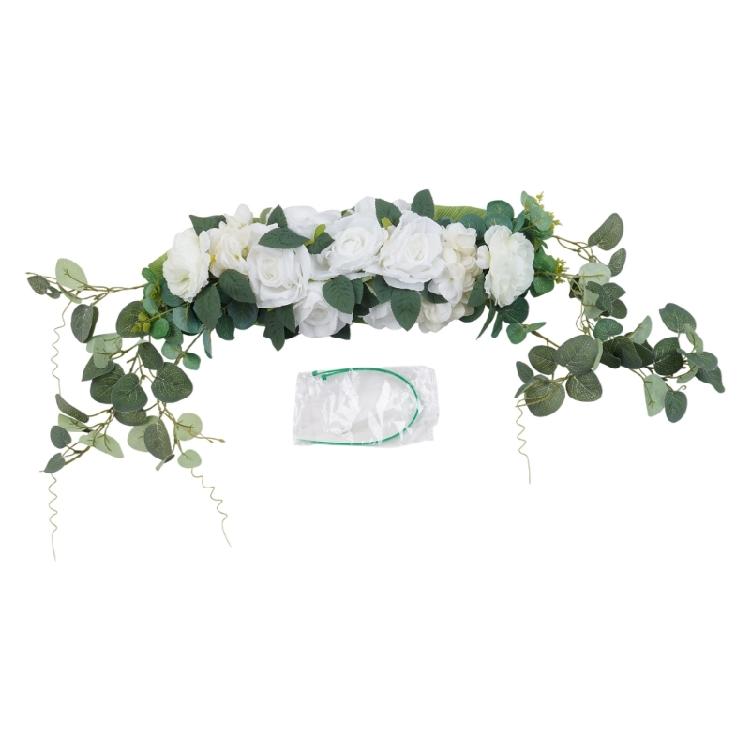 Handmade Wedding Wreath Featurings Green and Artificial Rose Wall Hanging Ornament Perfect for Springtimes Decorations