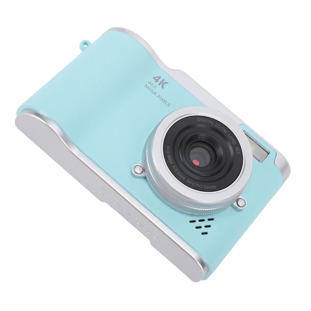 Digital Camera 4K 48MP 18x Zoom Auto   Anti Shake 2.4 Inch Screen Built in Fill Light Compact Students Camera for Daily Travel