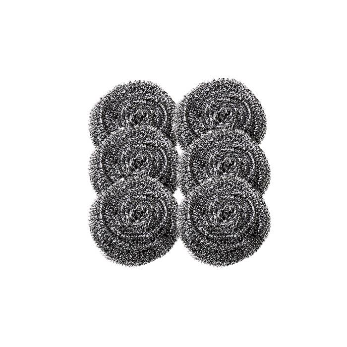 6-Pack Kitchen Steel Wool Cleaning Brush Set for Pots and Bowls