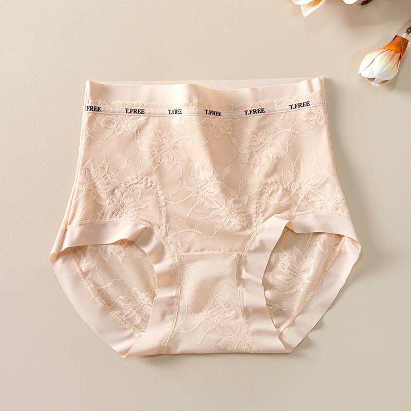 Big Size Female Spring and Summer Lace High Waist Abdominal 10A Bacteriostatic Extended Bottom Crotch No Trace Briefs