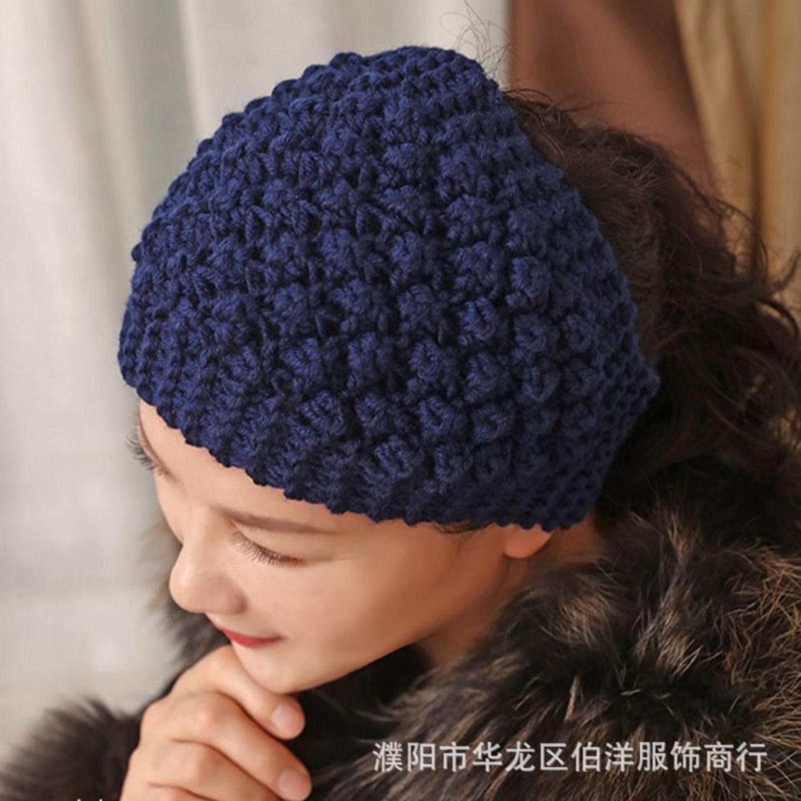 

Knitted Wide-brimmed Wool Headband, Warm Headband With Ear One Size