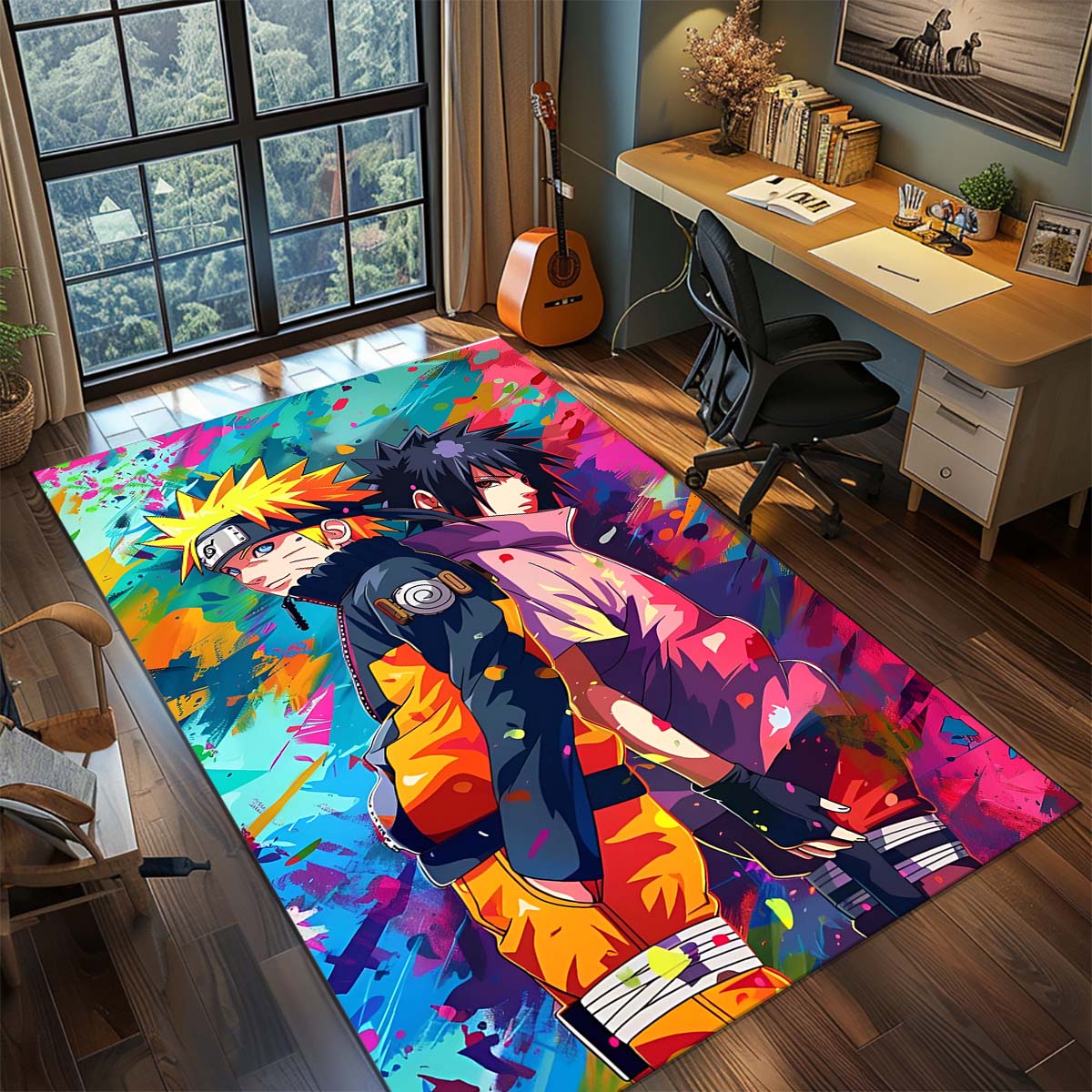 

Naruto Anime Rug Carpet Large Area Rug Non Slip Washable Floor Mat Gamer Room Bedroom Home Decor 60x90cm