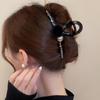 2025 High-End Rhinestone Mink Hair Clip - Women's Large Shark Claw for Updo Hairstyles