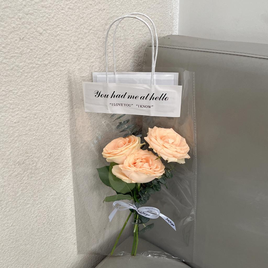 Clear Flower Handbag DIY Floral Wrapping Materials for Teacher’s Day Gift Packing