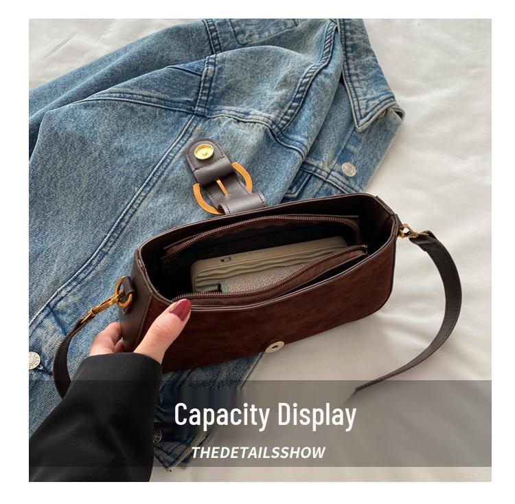 2025 Trendy Retro Women's Square Suede Shoulder Bag