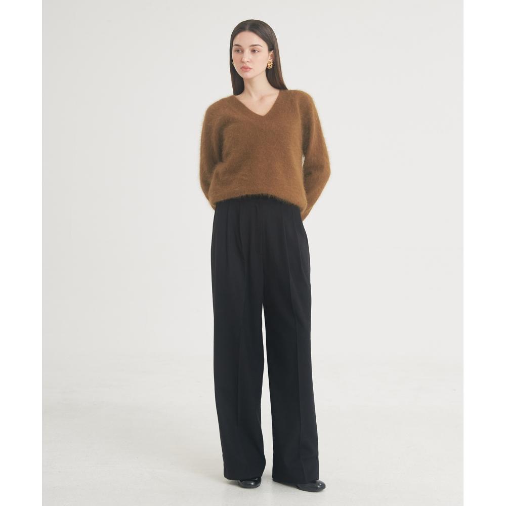 

FREIHEIT Широкие шерстяные брюки с двумя защипами на пуговицах (черный)