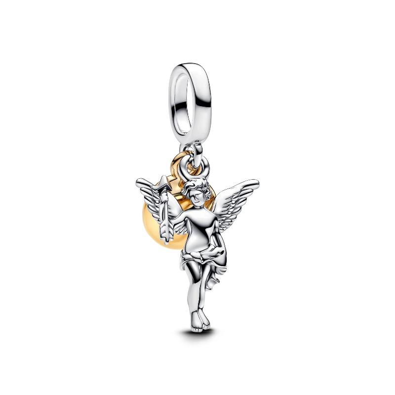 Ciondolo Fascino Argento 925 Fai da Te Torre Porta Castello Nave Angelo per Donne Gioielli Collana Bracciale Boutique