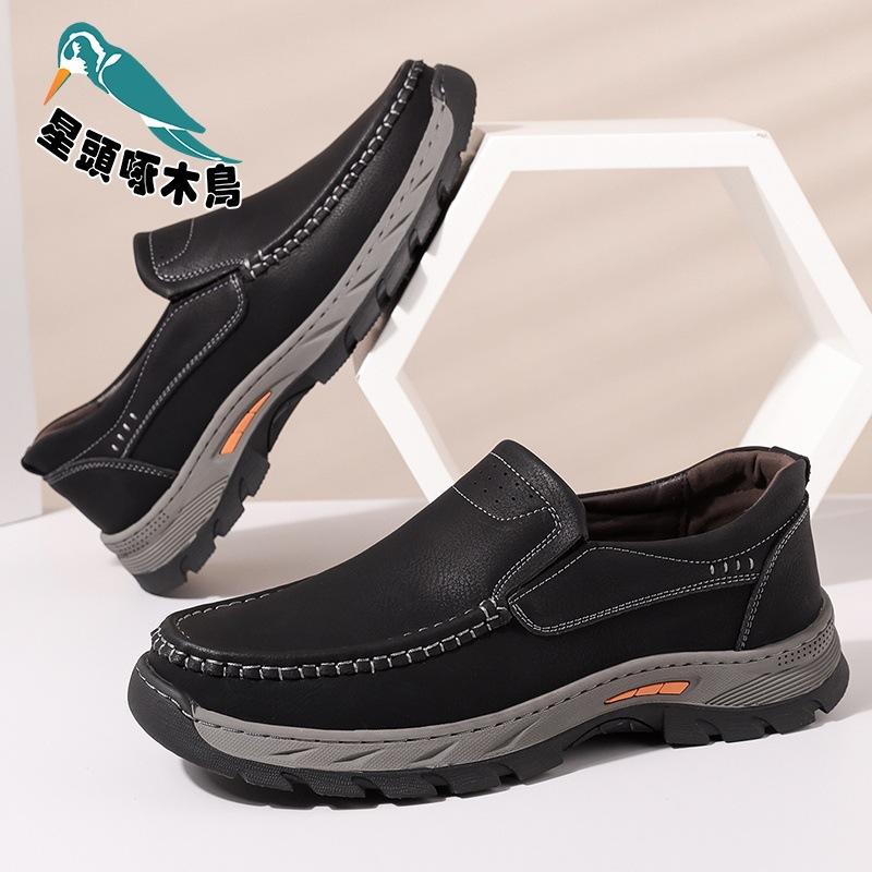 

2025 casual leather shoes autumn new men s shoes low-top platform outdoor tooling shoes hiking shoes 44