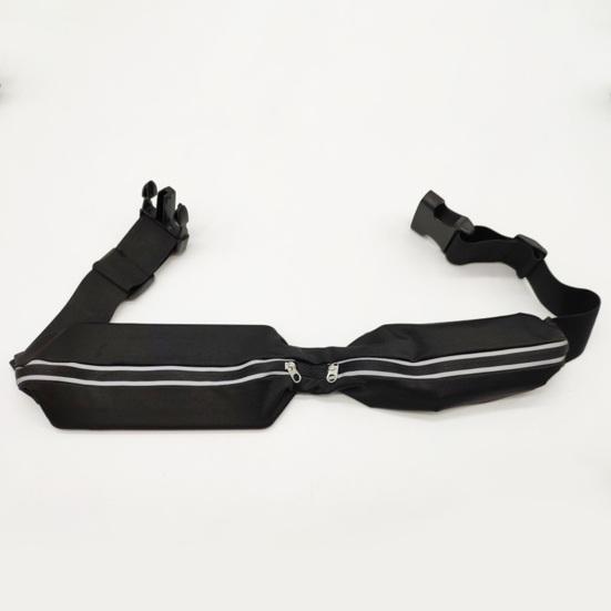 Sports Running Belt with Reflective Strips Fitness Dual Pouch Waist Pack Portable