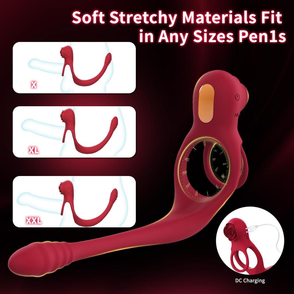 App Controlled Cock Ring & Anal Stimulator Set - 10 Speed Vibration for Men, Clit & Prostate Massage, Couples Pleasure Toy