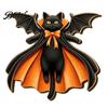Scary Halloween Signs Black Cat Ghost Door Sign, Decorative Plaque, Wooden Hanging Craft Decorations Vintage Rustic Decor with Jute Rope, Seasonal