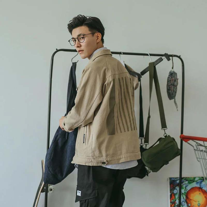 New Retro Spring and Autumn Top Men's Jacket Print Loose Casual Jacket Students