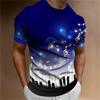 Herren T-Shirt Schwarz 3D Musiknoten Aufdruck Mann T-Shirts Täglich Lässig Kurzarm Street Designer T-Shirts Übergroß Herrenbekleidung