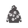 American Trendy Brand Floral Hooded Sweater Casual Loose Digital Printing Pullover Hoodie for Men and Women