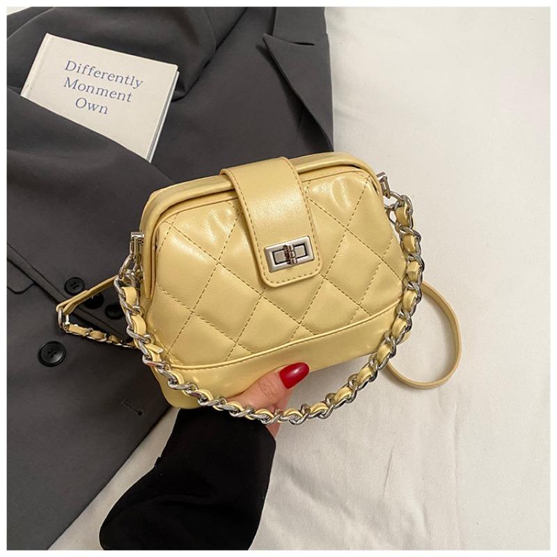 Rhombus chain bag women's new line fashion niche high-end shoulder bag crossbody doctor bag