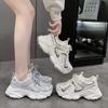 Thick-soled purple dad shoes women's 2025 new spring and summer breathable mesh student muffin single mesh casual sports shoes