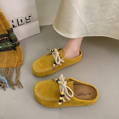 Cowhide Version~ Retro Boken Shoes 2025 Spring and Summer New Kangaroo Shoes Bag Head Slippers Vacation Style Travel Sandals